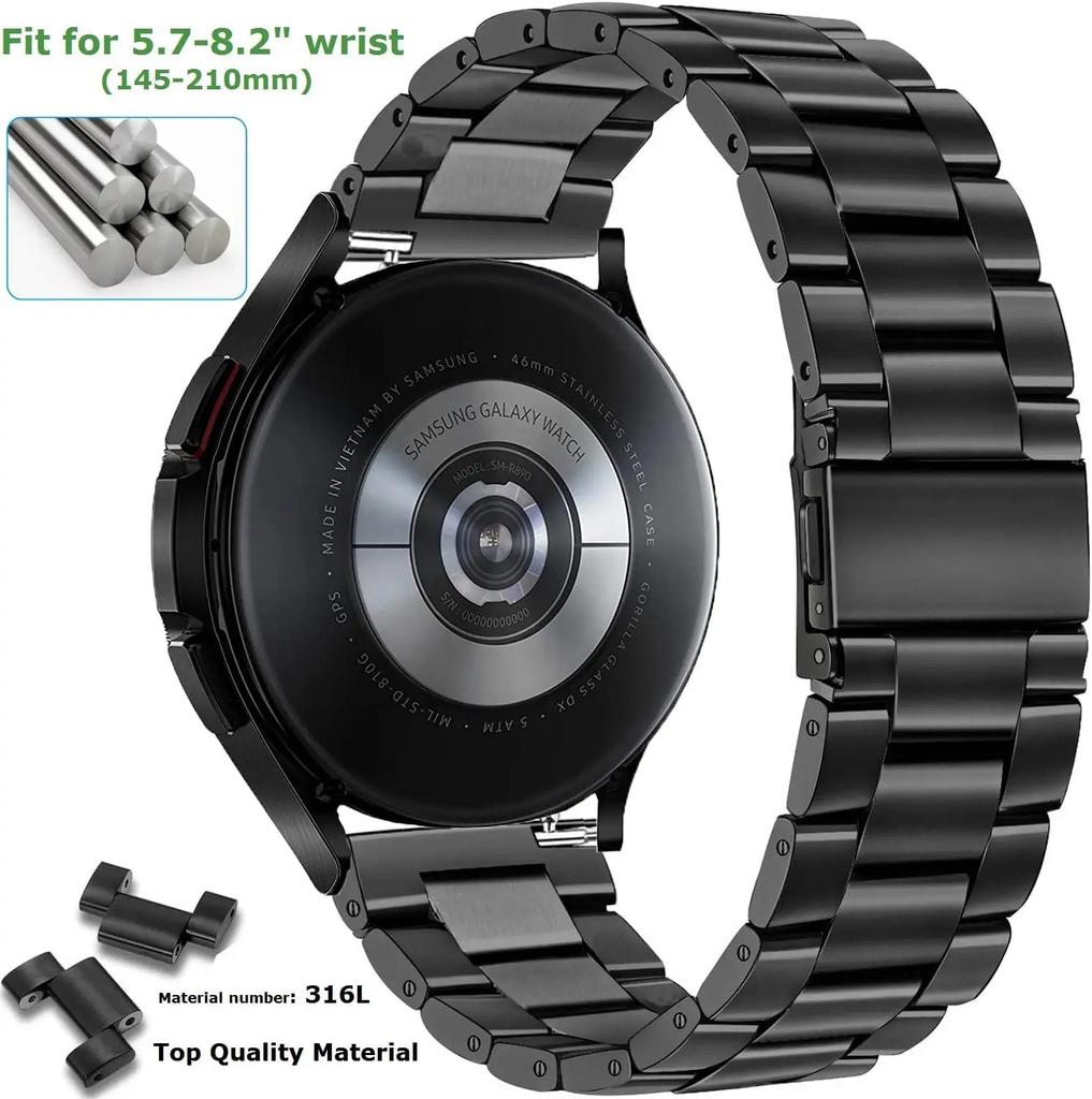20mm Metal Strap For Samsung Galaxy Watch 7 FE 6 5 4 44mm 40mm Stainless Steel Bracelet Band Galaxy Watch 6 4 Classic 47mm 46mm