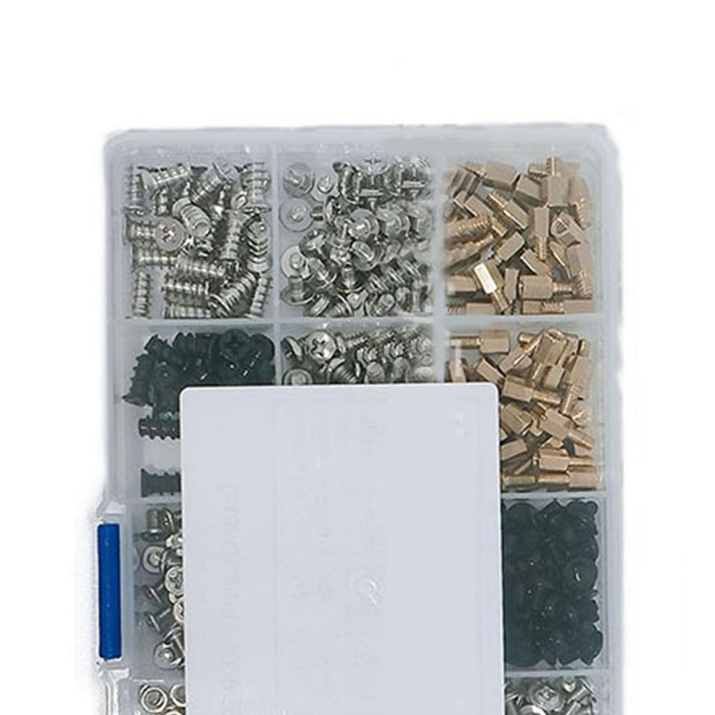 502-teiliges Computer-Schrauben-Sortimentsset Kohlenstoffstahl Abstandshalter Unterlegscheiben-Kit für Gehäusereparatur und