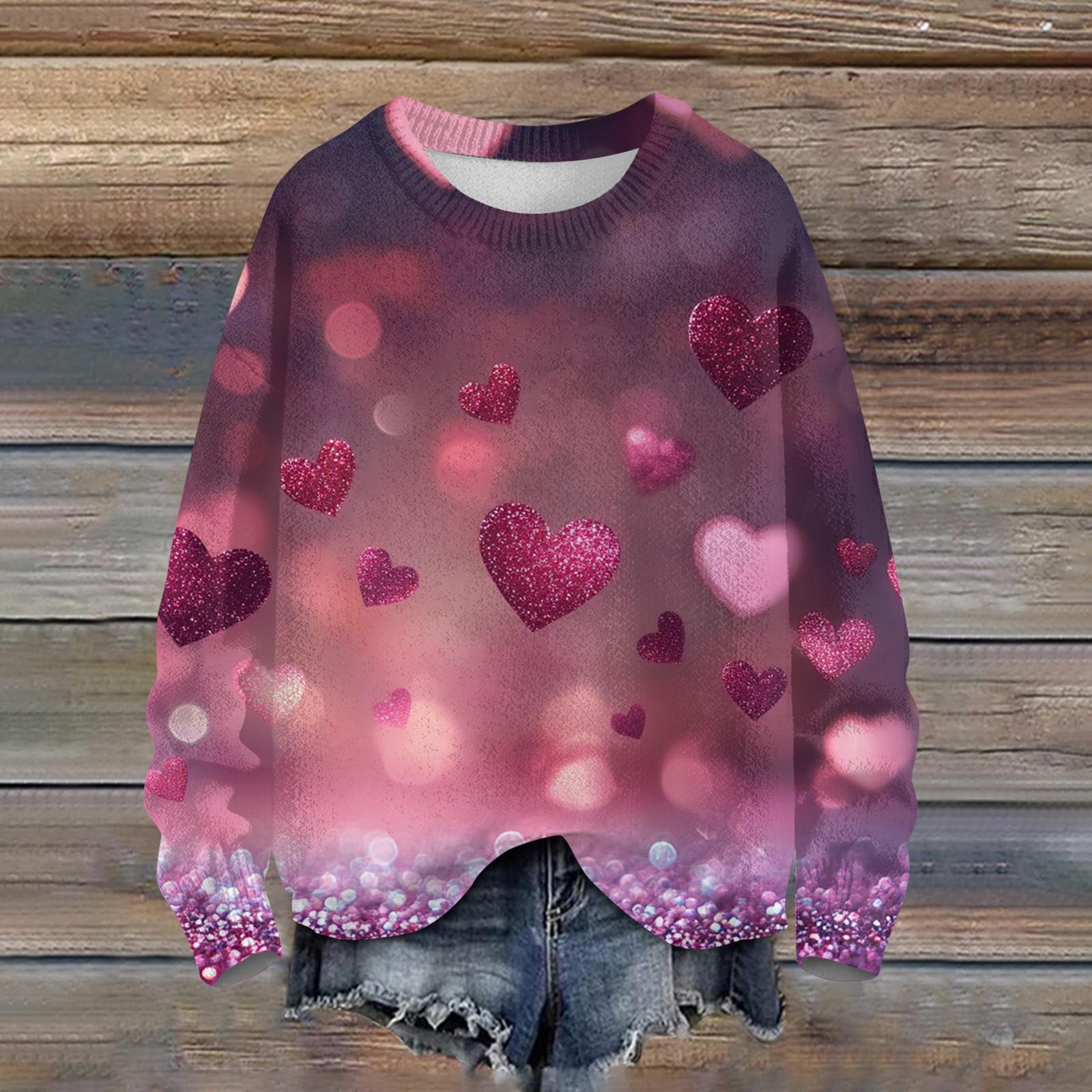 Свитшоты для женщин Вязаный свитер Милая рубашка Осенний круглый вырез Пуловер Топы L