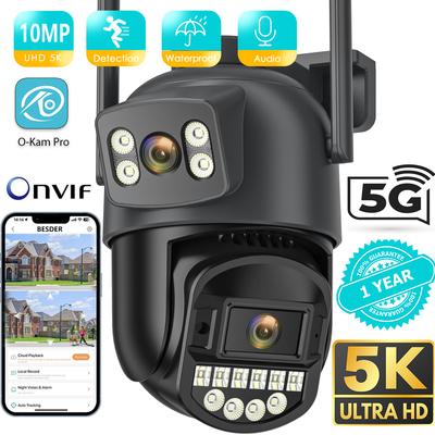 LS VISION 10MP PTZ IP Kamera 8MP 4K Dış Mekan Çift Lens Çift Ekran 5G WIFI Kamera AI İzleme Güvenlik Koruma CCTV Gözetim Kamerası