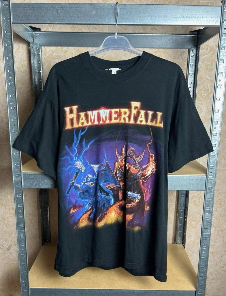 Vintage 90s Hammerfall Rock Band T-Shirt Size L