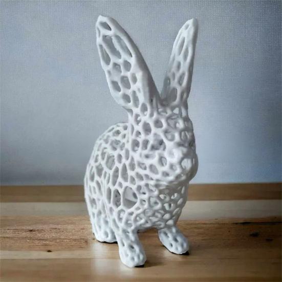 Easter Hollow Bunny Figurine 3D Printed Rabbit Statue for Home Office Table Bookshelf Decor Spring Party Supplies