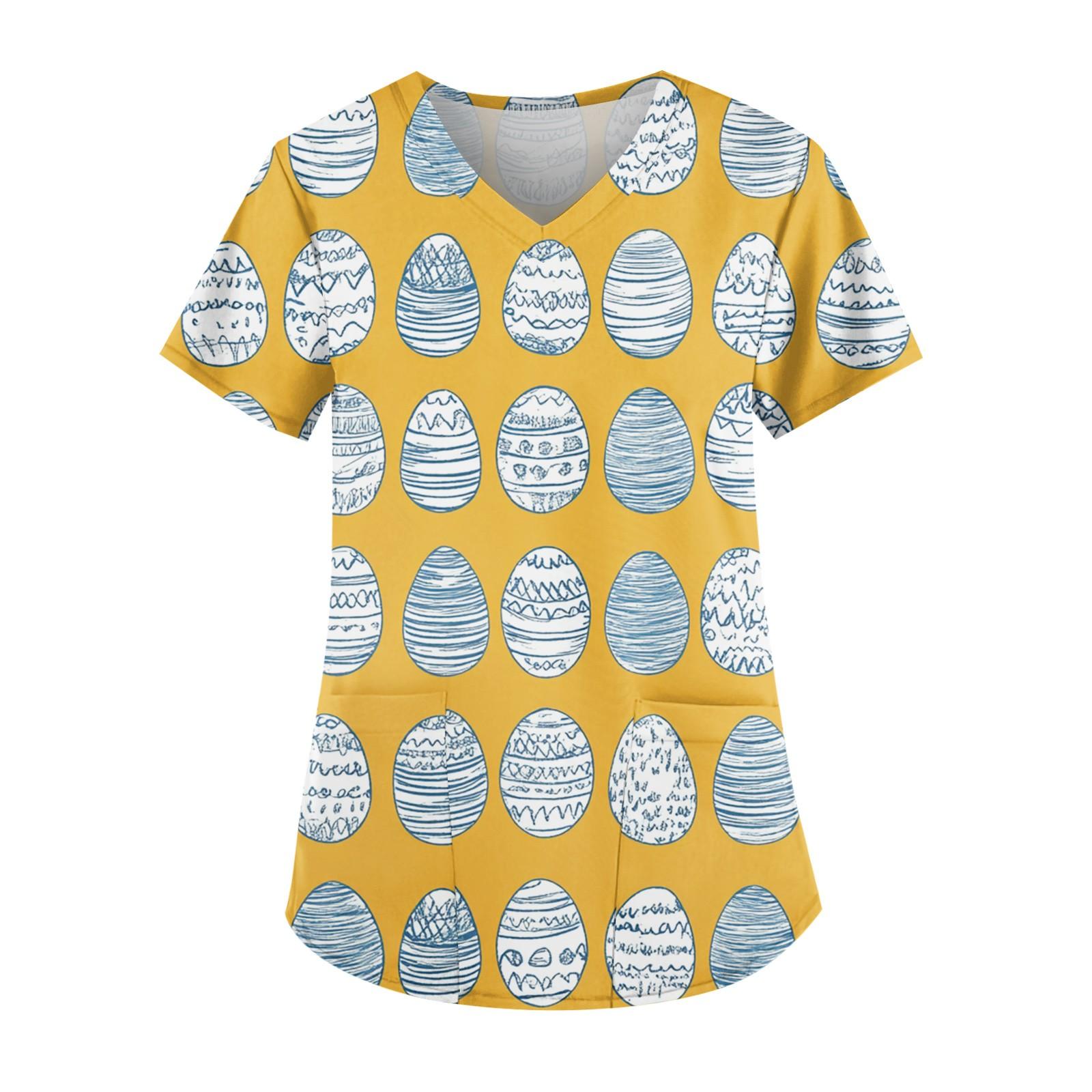 

Женские модные повседневные топы с v-образным вырезом и защитная спецодежда с принтом L оранжевый