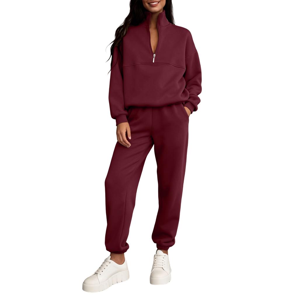 Damen 2-teiliges Farb-Freizeit-Sportbekleidungs-Set mit langen Hosen