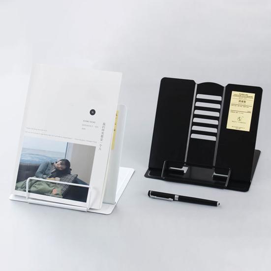 Metal Book Stand Desk Hands Free Reading Rest Book Stand Adjustable Cookbook Documents Holder for Recipes Music Book