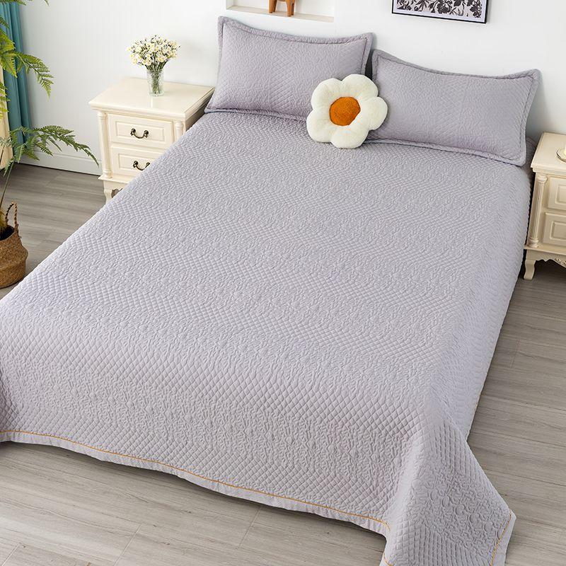 Bed Cover Solid Color Three-layer Cotton Non Slip Bed Sheet Set Four Season Universal Quilted Tatami Dustproof Mattress Sheet