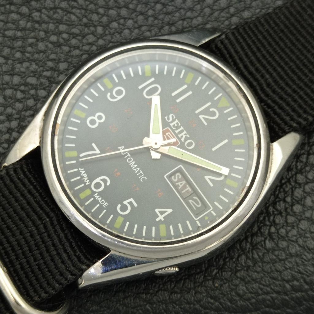 JAPAN 6309A VINTAGE SEIKO 5 AUTOMATIC MENS BLUE COLOR DIAL WATCH A701328-5 R206a-a701328