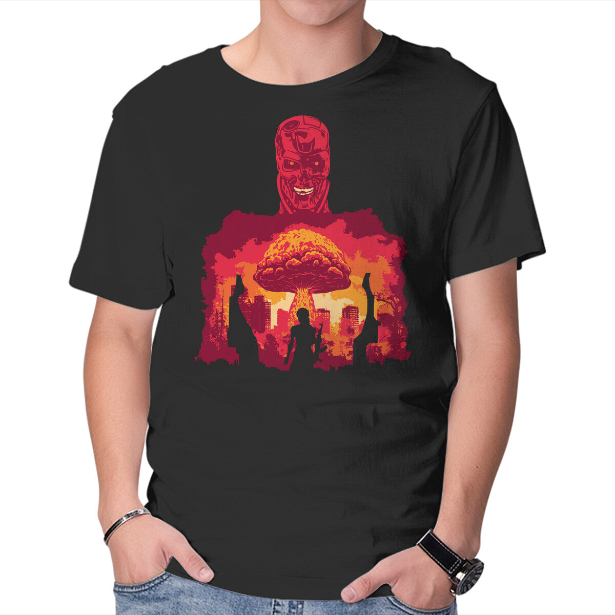 Unisex Crew Neck T-Shirt Determined Fate Graphic Short Sleeve Casual Tee L