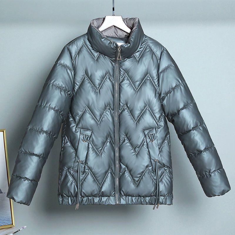 

Новое поступление, женское короткое хлопковое пальто с воротником-стойкой, утолщенная и повседневная свободная зимняя куртка XXL зелёный