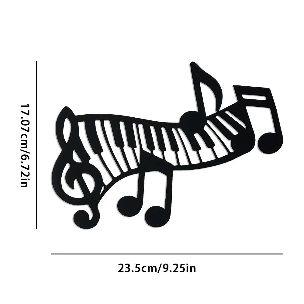 Room Decor Iron Piano Music Notes Wall Art, Elegant Abstract Metal Plaque, Versatile Wall Decor, with Reusable Design