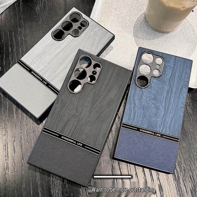 Samsung S25 Ultra Phone Case: New Wood Grain, S24 Silicone S23+ Protective, S22 Plus Full Lens Cover.