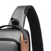 Password Sling Backpack Anti Theft Multifunctional Cycling Chest Bag for Motorcycle Men Grey and Black