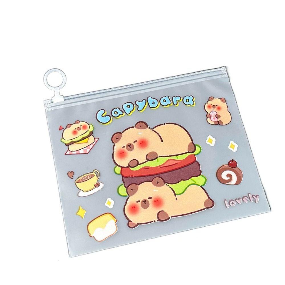 PVC Testpapier Aufbewahrungstasche Transparent Schulsachen Neu Capybara Aktentasche Schüler