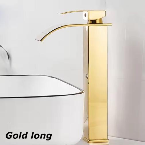 Hot And Cold Stainless Steel Waterfall Wash Basin High And Low Faucet Black Toilet Wash Basin Bathroom