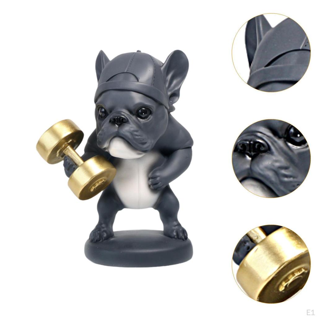Fitness Dog Statue ,Animal Sculpture ,Creative, Collectible Crafts Resin Ornament Desktop Decoration