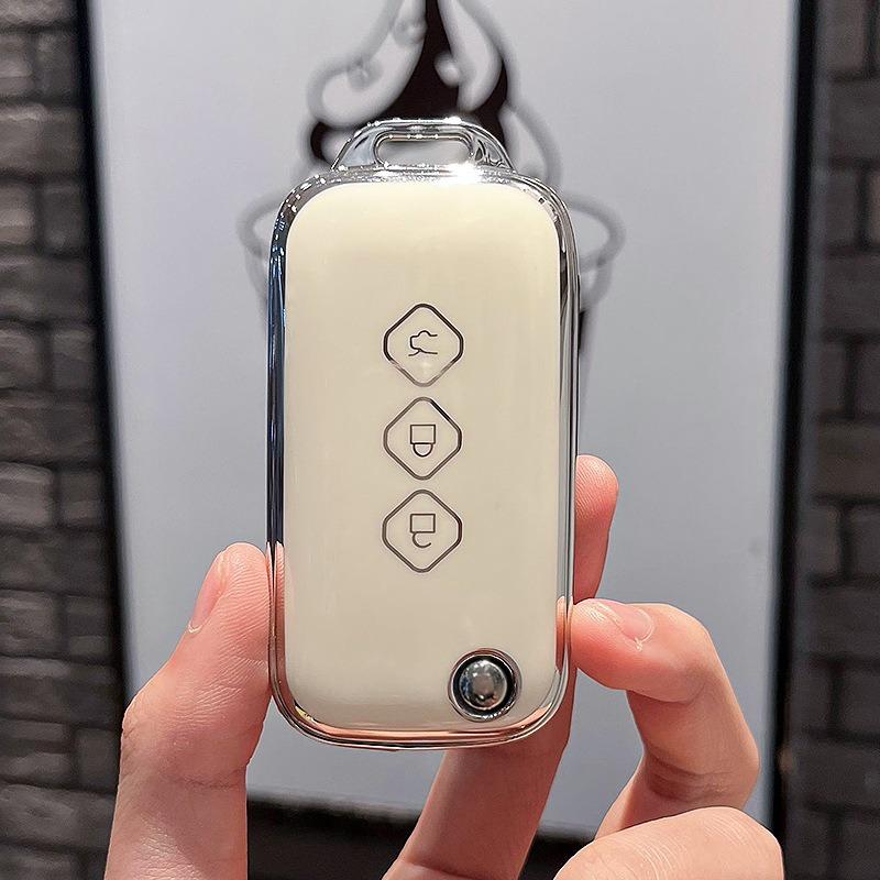 Tpu Flip Car Key Case Cover Shell for Chevrolet Aveo Trax Groove Captiva 2025 Wuling 3 Button Remote Key Keychain Accessories