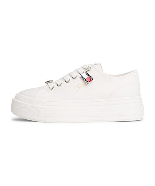Tommy Hilfiger Domenica Platform Canvas Charm Sneakers - White T52G1ARS320JT1YBL