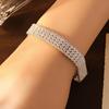 Simple Luxury Shining Brightly Geometric Multi-row Zircon Bracelet for Women Engagement Bride Wedding Fashion Designer Jewelry