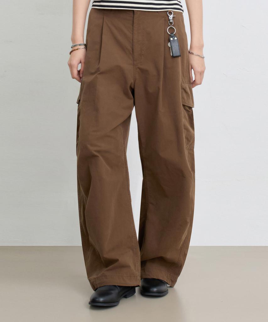 Yujen Single-Pleat Wide Cargo Elastic Pants_3 Color