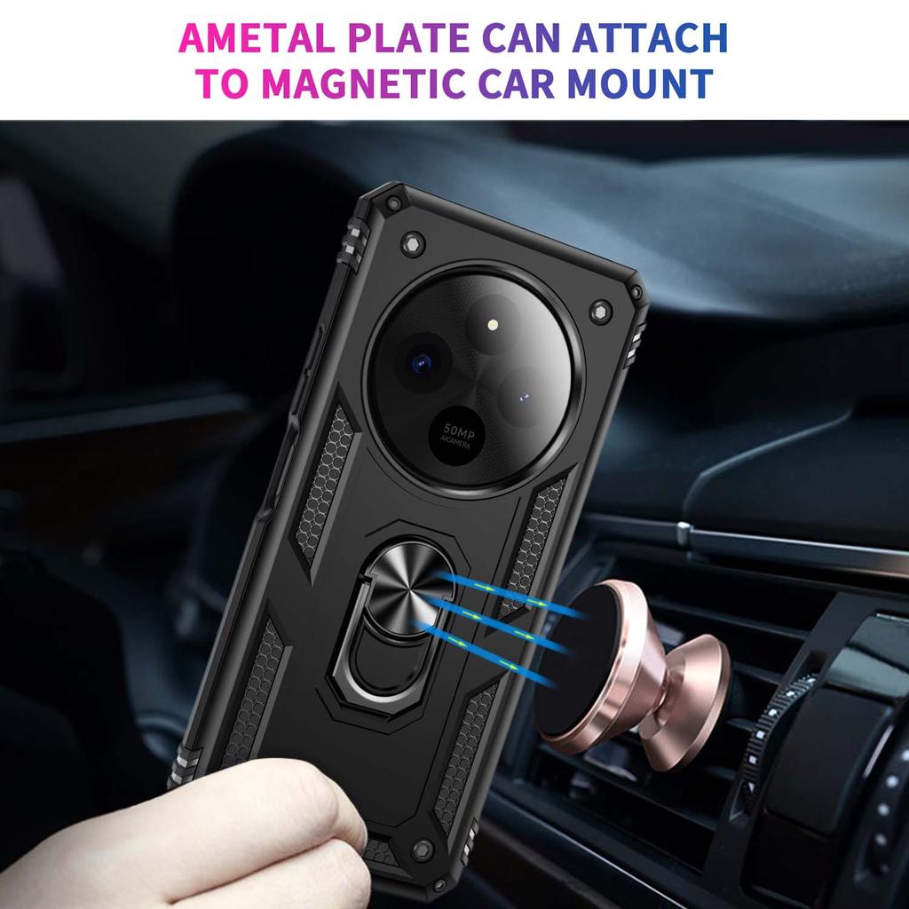 For Redmi 14C 4G Shockproof Folding Armor Case For Redmi A3 Stand Holder Ring Cover