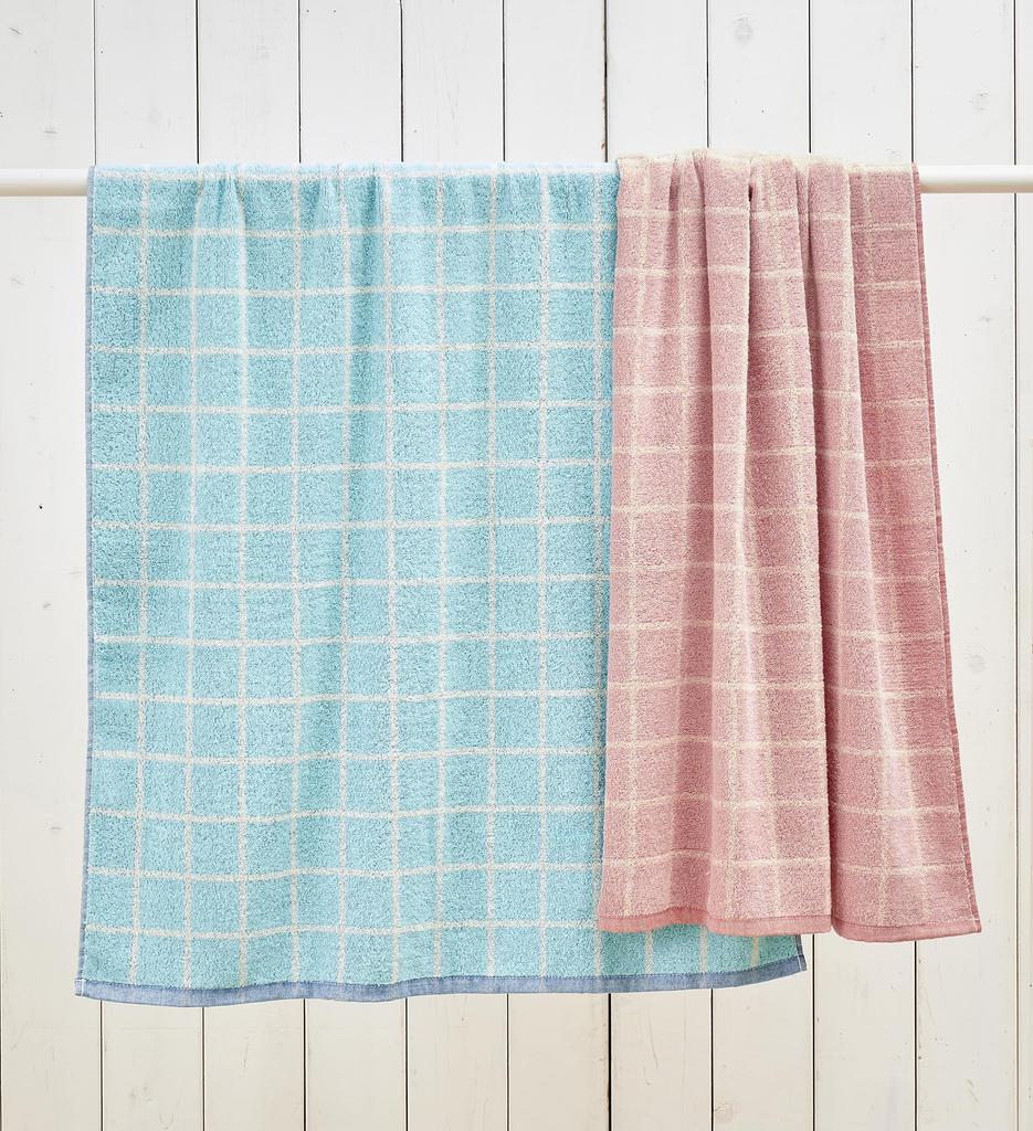 Kosugizen Large Bath Window Check 2 Colors of 70 x 140 A slightly larger bath great value in a Towel, Pattern, (1 each), cm. towel, 2-pack.