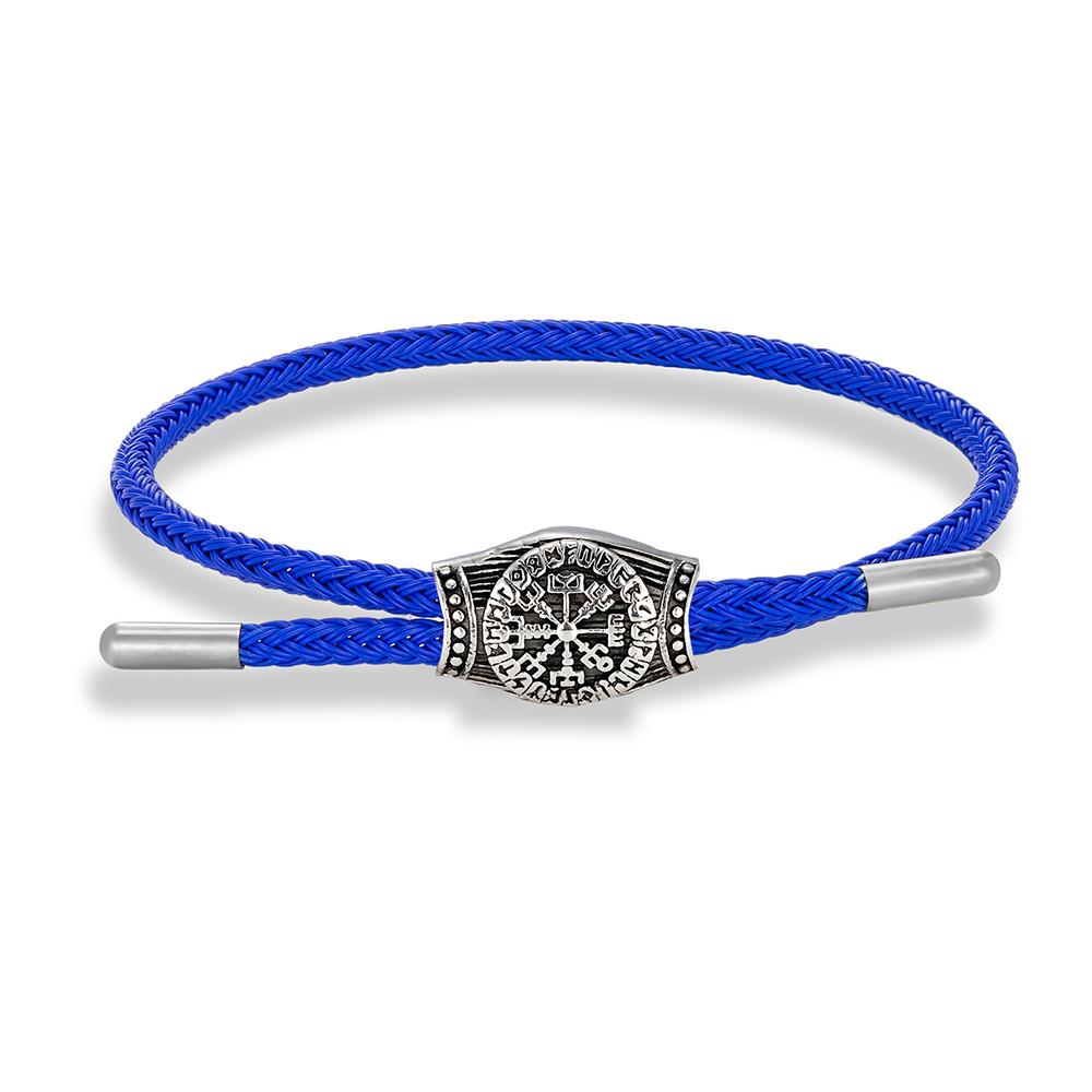 Viking Rune Bracelet for Men Stainless Steel Mjolnir Thor Hammer Norse Mythology Amulet Waterproof Steel Wire Male Wristband
