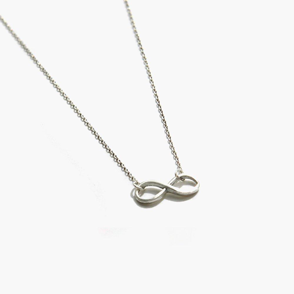 J.Lauren 0N0772 Infinity Pendant Ultra-fine Chain Silver Necklace