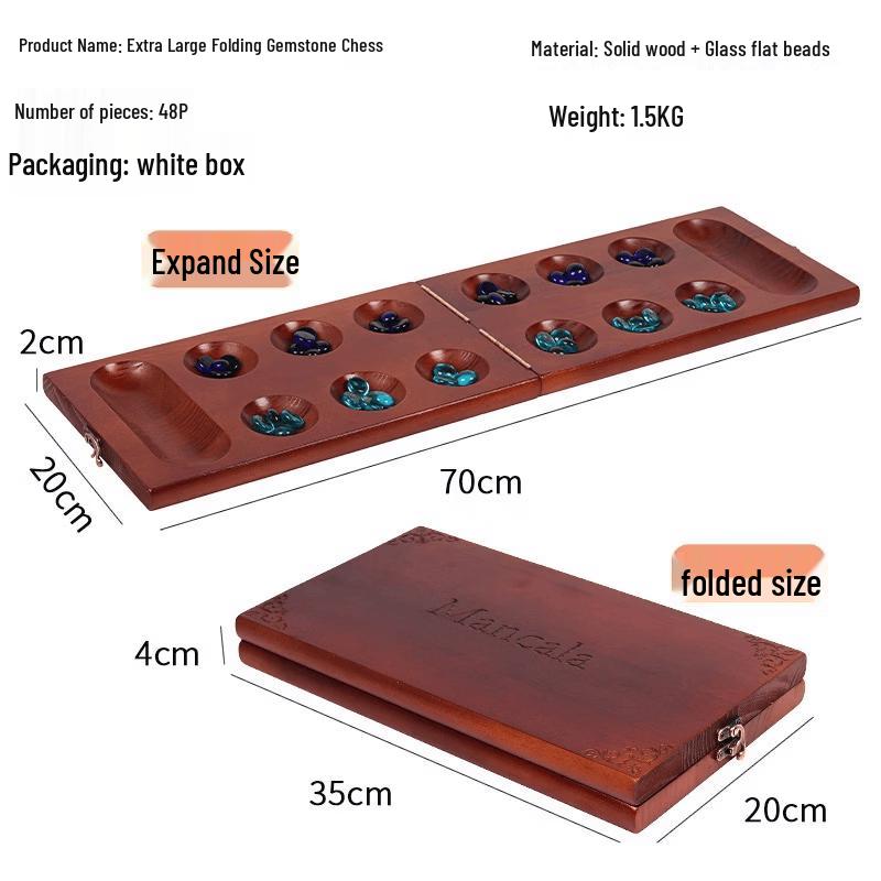 Oversized Solid Wood Mancala Board Game