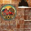 Iron Tin Sign Vintage Red Truck Sunflower Farmhouse Wall Art Decor