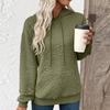 Damen Einfarbiges Modisches Kapuzen-Textur-Langarm-Top Sweatshirt
