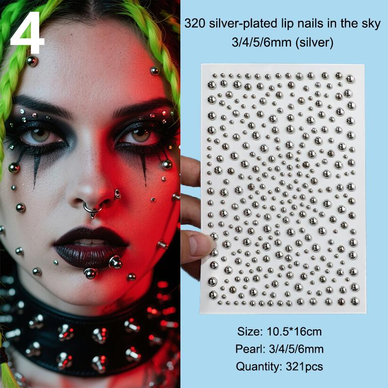 Fake Eyebrow Piercing Fake Lip Labret Studs Stick On Fake Nose Stud Facial Piercing Adhesive Face Jewelry Non Piercing Skin