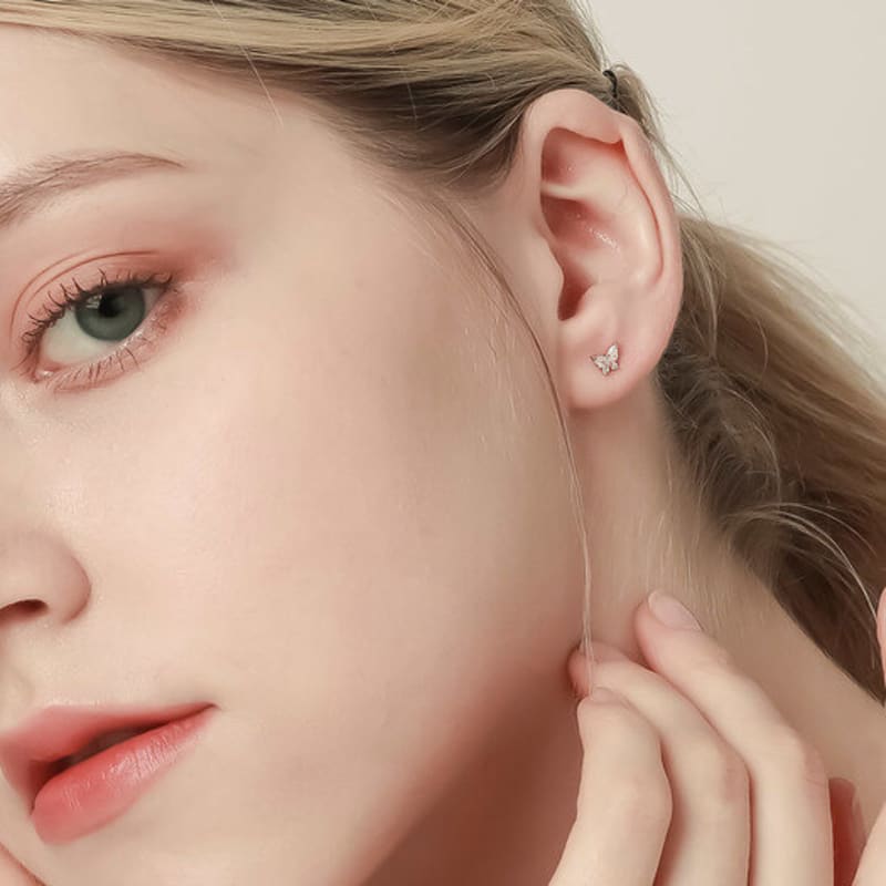 JEWNEL 14K Mini Bold Butterfly Piercing Earrings