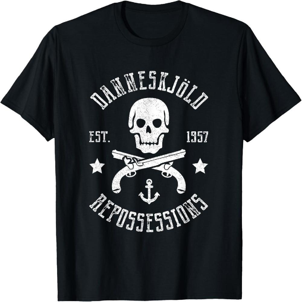 Футболка Danneskjold Repo  Репо Репозы Репо Пиратская футболка  Черная Унисекс-Взрослые Детская футболка S