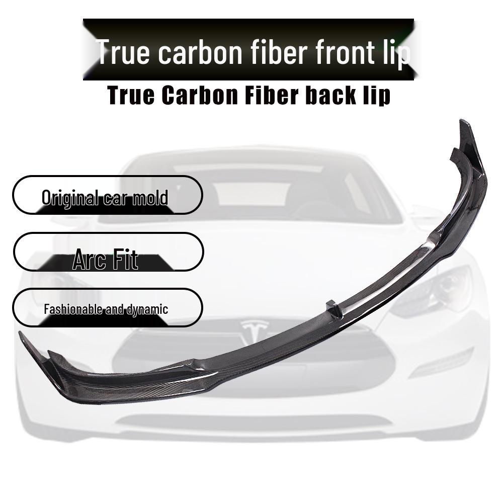 Tesla Model 3 Front Lip Spoiler, Real Carbon Fiber, Anti-Collision.