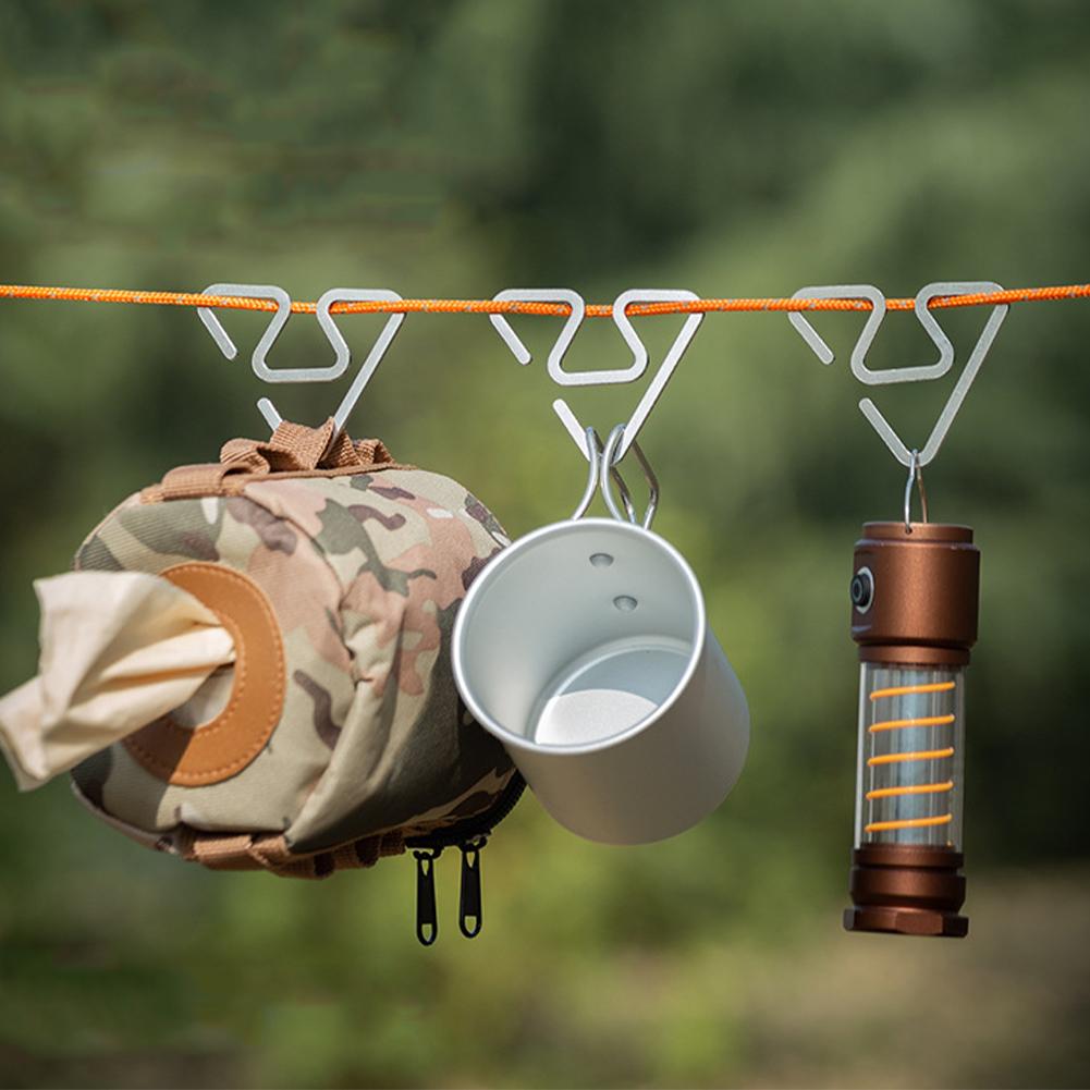 1PC Outdoor Camping Stainless Steel Hooks Multi-Function Non-Slip Ultra-Light Triangular Hooks Camping Accessory