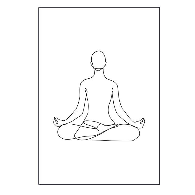 

Abstract One Line Yoga Simple Drawing Prints Poster Canvas Painting Modern Wall Art Pictures Living Room Bedroom Home Decoration 21x30cm No Framed