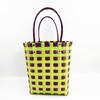 Bucket bag hand-woven contrasting color vegetable basket creative hand basket photo vacation leisure women's bag