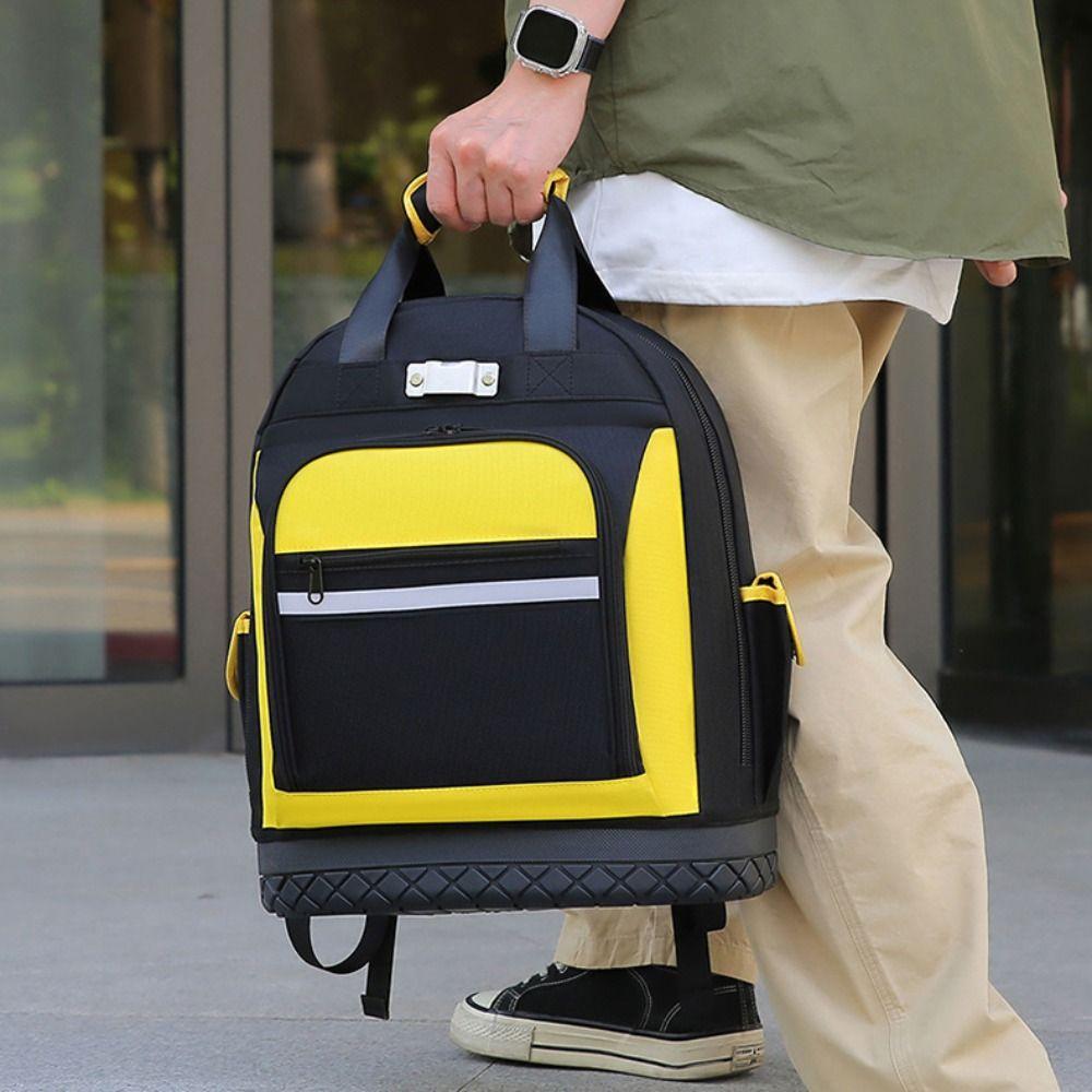 Waterproof Tool Backpack Large Capacity Heavy Duty Tool Organizer Electrician Tool Bag