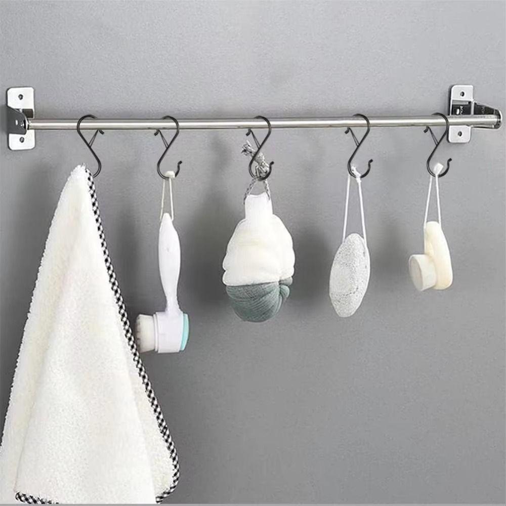 10Pcs Windproof Kitchen Pot Rack Hooks S-Shape Windproof S-Type Hook Bathroom Accessories