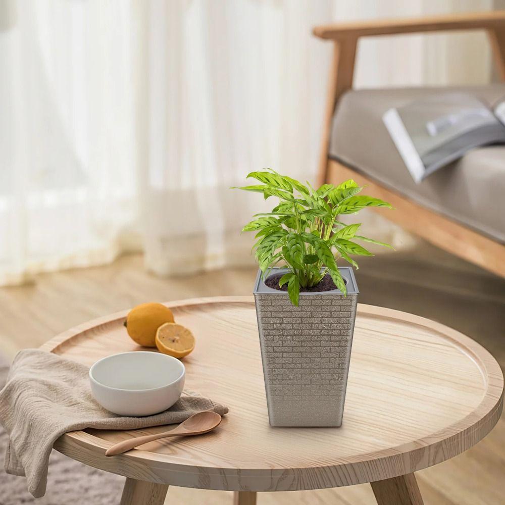 Plastic Balcony Plant Pot Brick Pattern Plant Growth Cultivation Pot  Garden Supplies