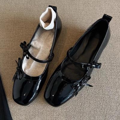 Single-shoe Women's Flat Ballet Shoes Wedge Heels Retro Shoes