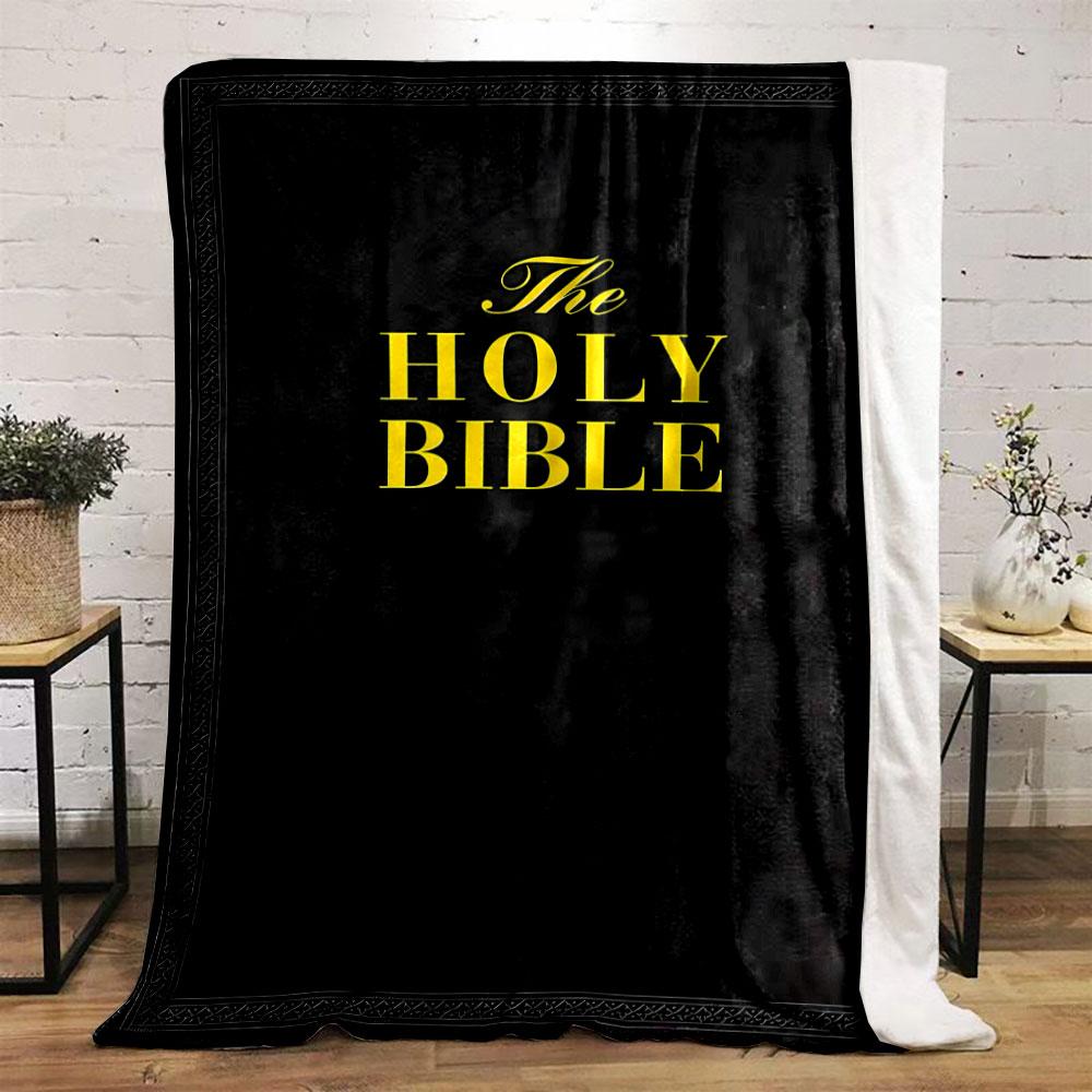 1PC HOLY BIBBLE Knight Pattern Print FlAannel Blanket, High Quality Comfortable for All Seasons, Home Decor, Warmth and Comfort