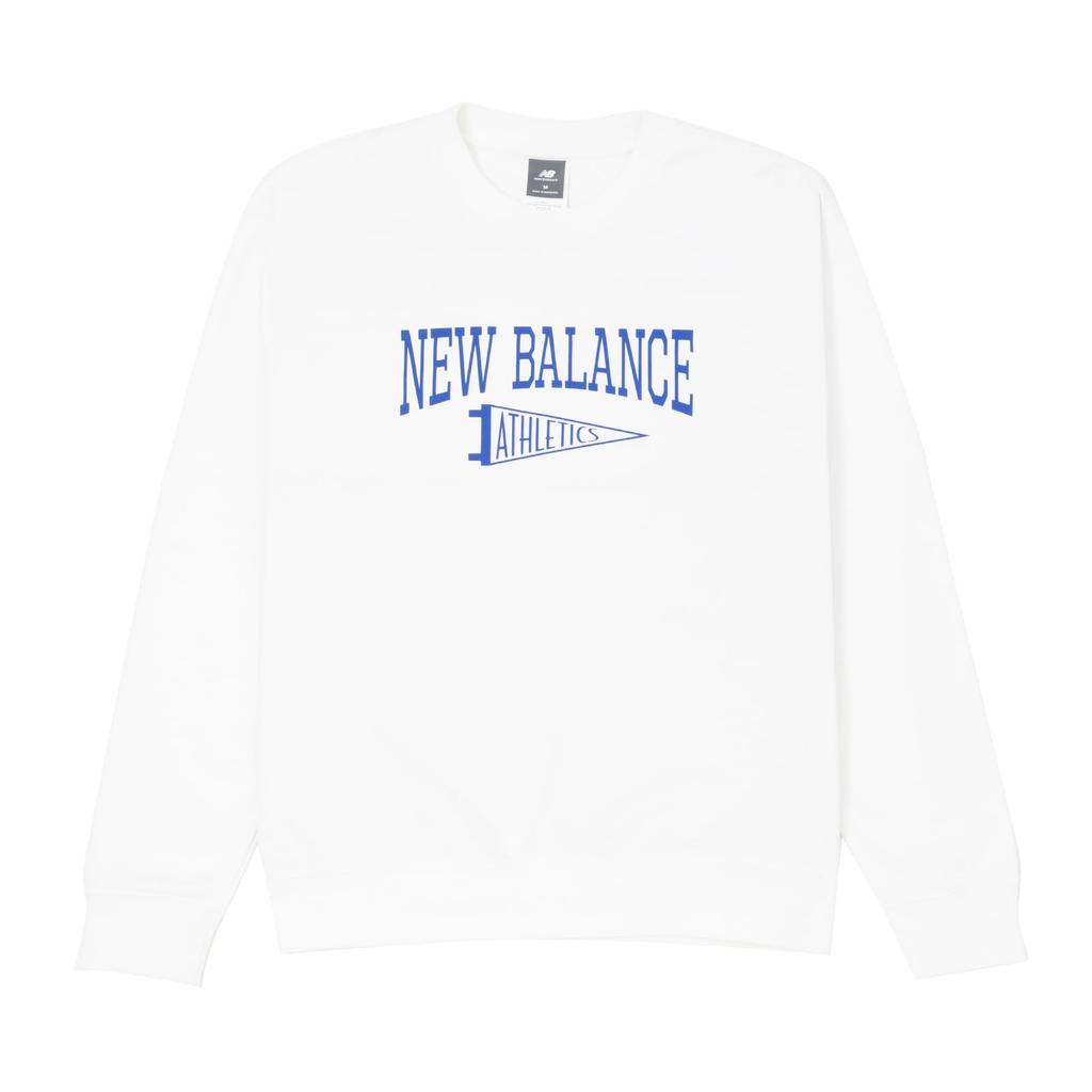 FINE BOYS Featured Trainer Pennant Crew Neck Sweatshirt Heavyweight WT L [New Balance] (MT43950) (White)