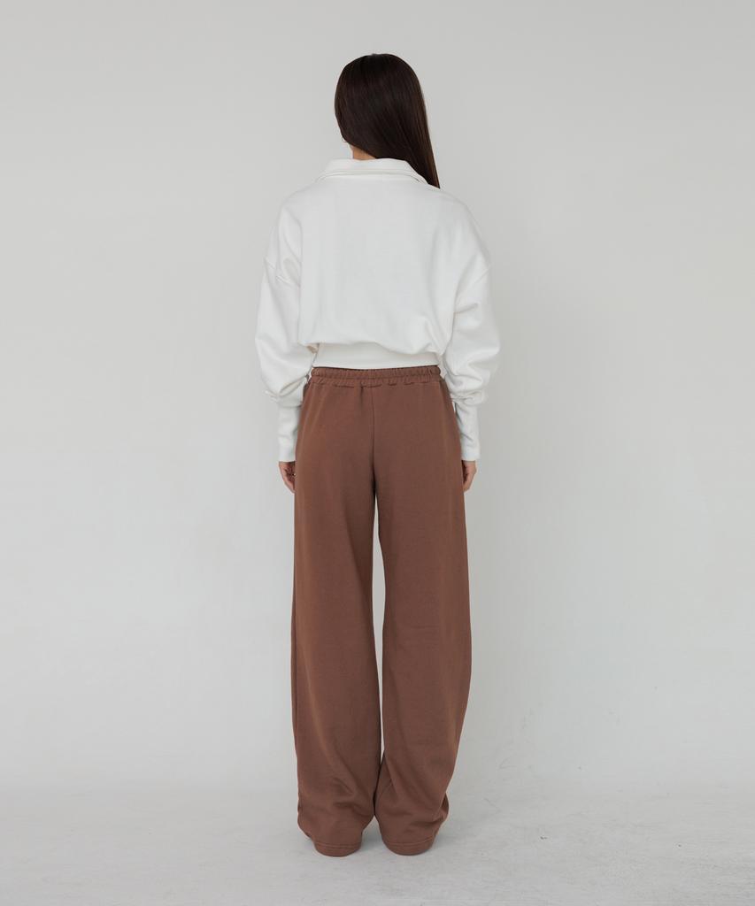 AWESOME STUDIO Low-Waist Wide Sweatpants Brown