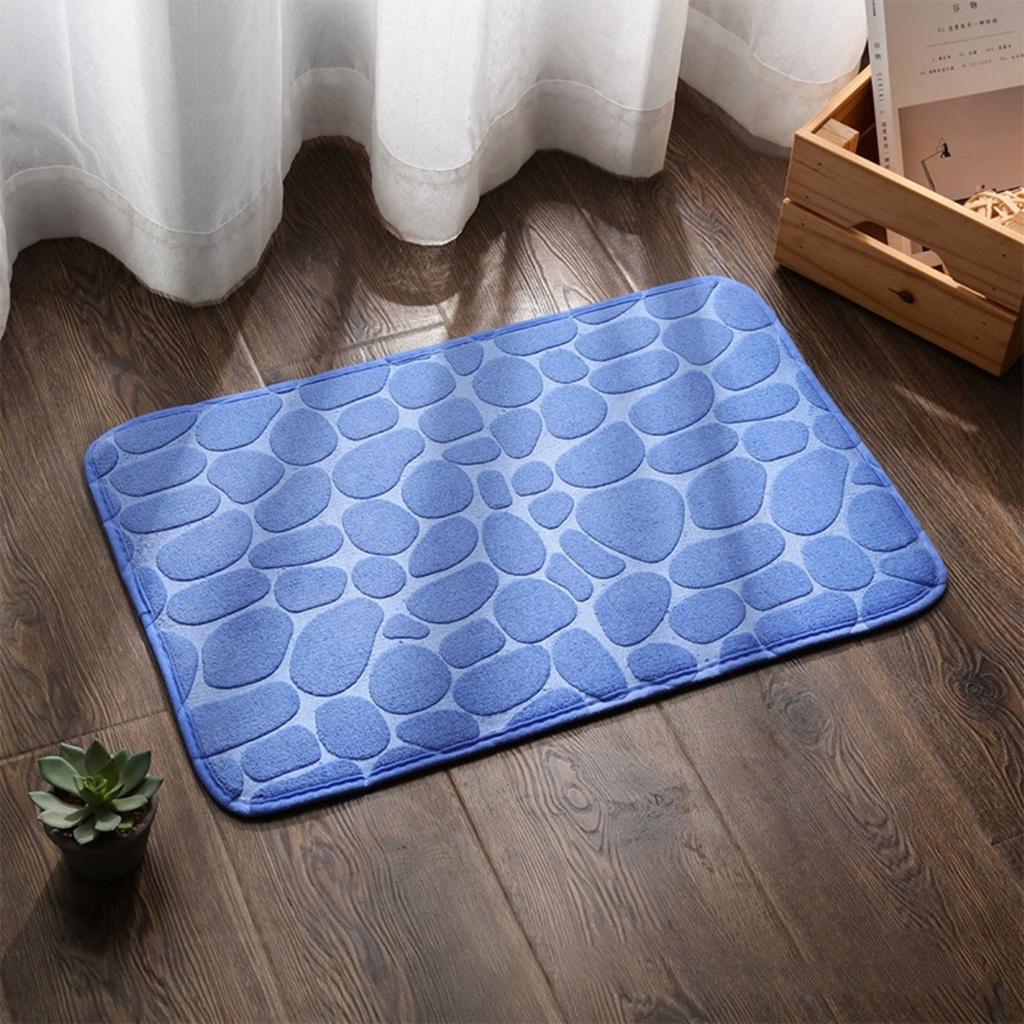 HOMZY Bathroom Bathtub Water Absorption Non-slip Floor Rug Bath Mat Doormat Cobblestone Embossed Washable Carpets
