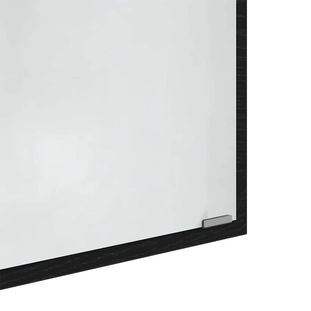 LED Bathroom Mirror Black Oak Look 40 x 37 x 8.5 cm