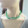 Emerald Pearl Multi-layer Necklace - Retro Chinese Style Beaded Clavicle Chain for Women