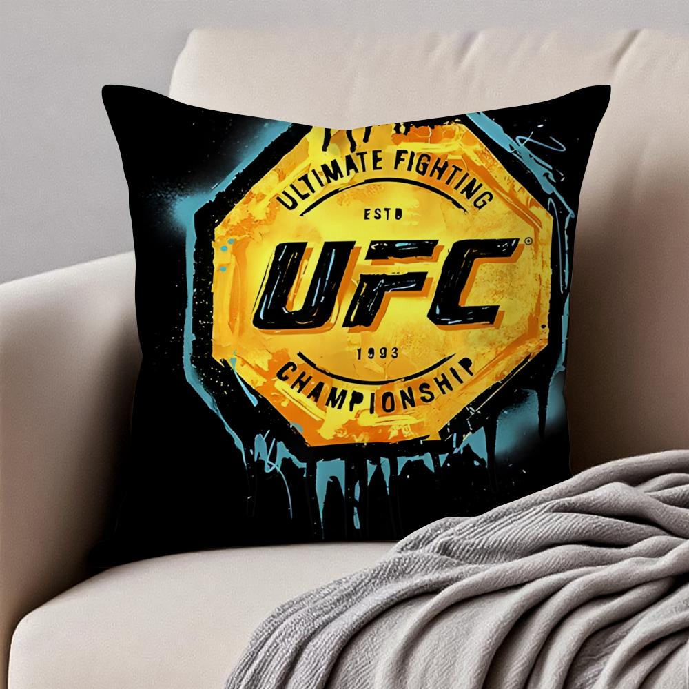 Brutal Competitive Sports Event UUFC Cushion Cover Pillowcase Antidustmite Invisible Zipper Short Plush Sofa Cushion