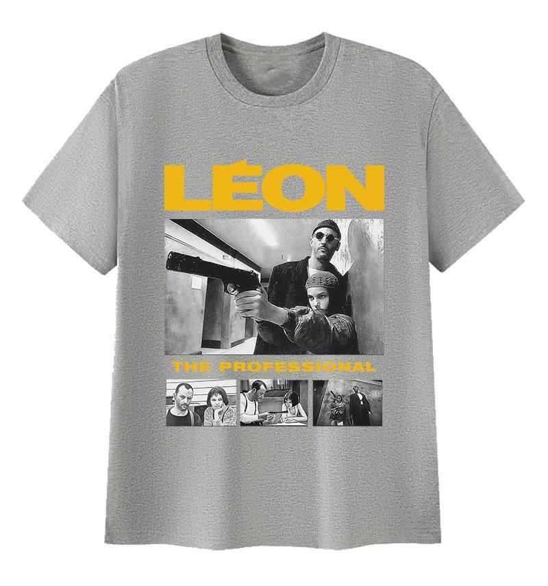 90er Leon Der Profi Grafik T-Shirts Unisex Cosplay Mode Trend Kurzarm T-Shirt Oberteil Vintage Oversized Baumwoll T-Shirt