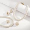 Rhinestones And Pearls Jewelry Set Versatile For Weddings Event Lightweight Design Celebration Necklace Ear Studs